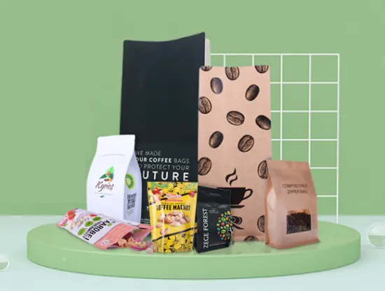 Coffee bean plastic packaging bag with seal