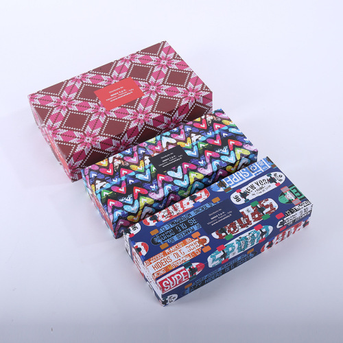 Christmas Socks Packaging Custom Clear Lid Paper Box