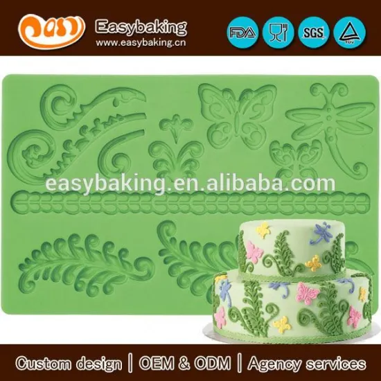 China factory direct Fern fondont and gum paste silicone impression mat