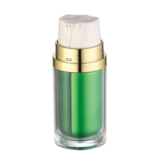 Green Acrylic Press Lotion Bottle - 15ml Cosmetic Dispenser Bottle