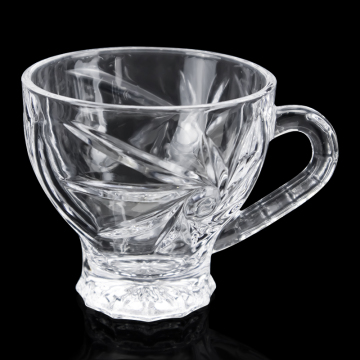Hot Selling Custom Logo Transparent Glass Tea Coffee Cups for Household