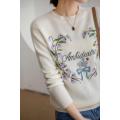 Fashion women's high quality embroidered cashmere sweaters