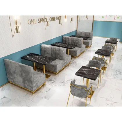 Golden Leg Velvet Restaurant Seating Sets