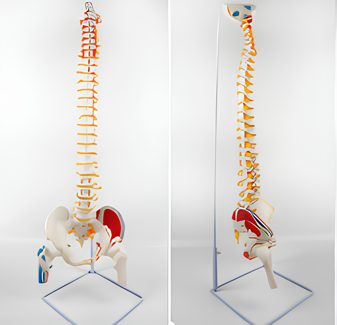 Natural large spine attached muscle coloring model