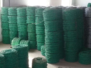 PVC coated barbed wire fence