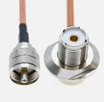 RG400 PL259 UHF Male to UHF Female SO239 Right Angle RF Coax Cable