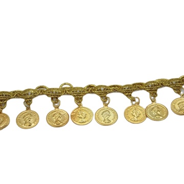 DIY Mini Coin Design Braid Trim: 3.5cm Gold & Silver Braided Sequined Laser Bell Tassel Lace Trimming and Fabric