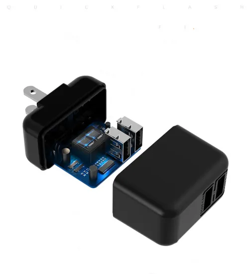 Two port quick charger black color