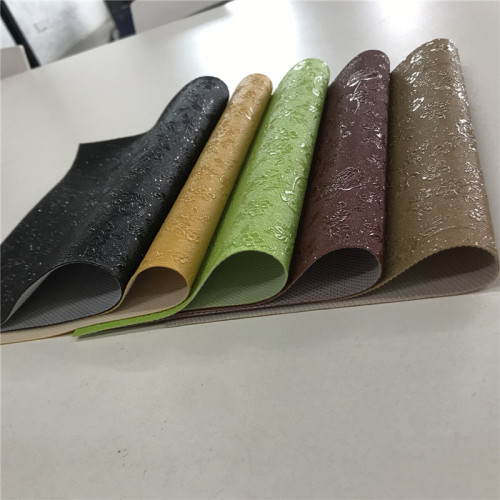 جلد صناعي صناعي PVC مع رمل فضي للأثاث