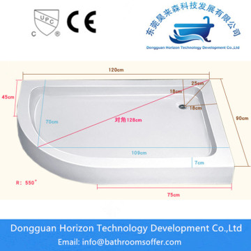 Low profile shower tray shower base