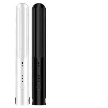 Portable Rechargeable Mini Wireless Flat Iron - White/Black Hair Straightener for Travel