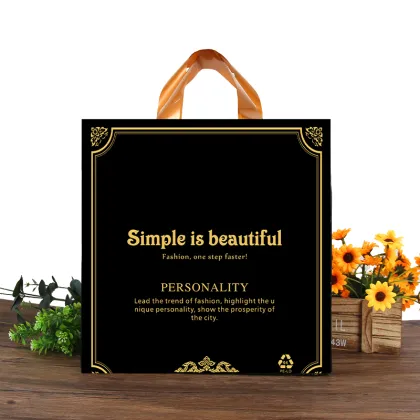HDPE Single Layer Plastic Bags with Your Logo: Custom Plastic Handle Shopping Bags
