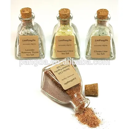 Flavored Sea Salt Set- 4 Gourmet Sea Salt Blends in Mini Pyramid Bottle, Wedding Favor, Salt Sampler, Seasoning, Chef Gift
