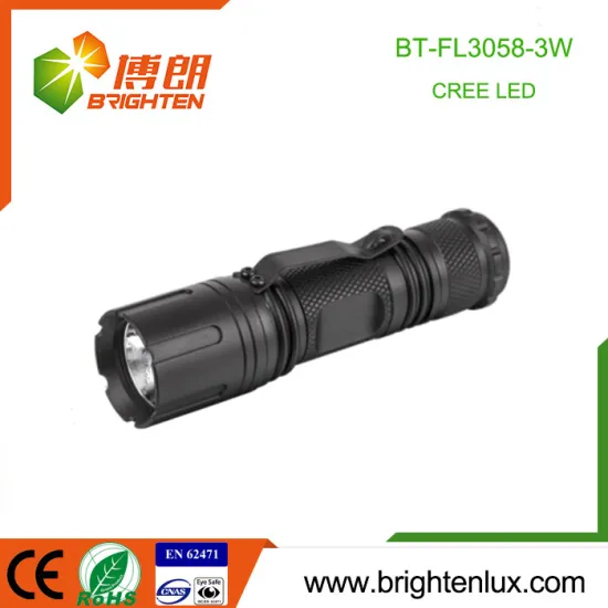 Factory Supply Logo Printed EDC High Quality High Power Aluminum 7W Cree led Flashlights with Belt Clip