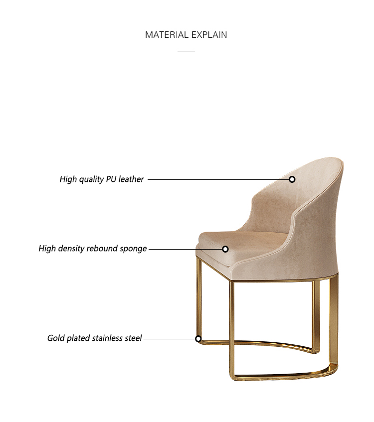 golden Arm metal Dining Chair 