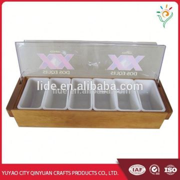 wooden condiment caddy with best factory price