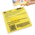Pegatina de etiqueta de dirección de envío amarillo de alta calidad