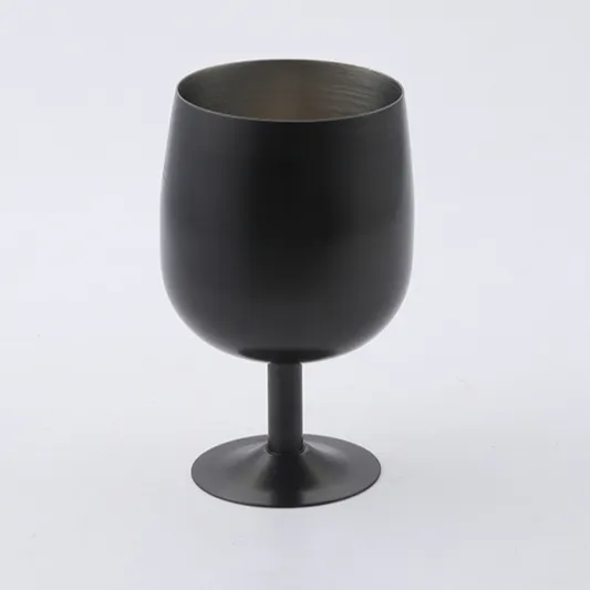 12oz New Style Stainless Steel Black Goblet Cup
