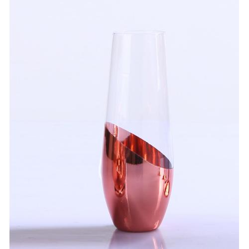 Hot Selling Hand Blown Electroplating Rose Gold Wine Glasses