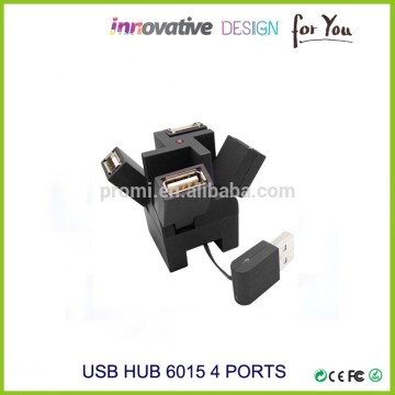 Hot selling square design 4 ports micro USB HUB 2.0 from China supplier