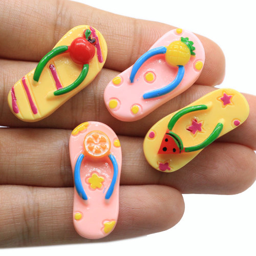 Kawaii Resin Fruit Slippers Charms Pendant Jewelry Flat Back Cabochon DIY Embellishments Accessory Party Decors