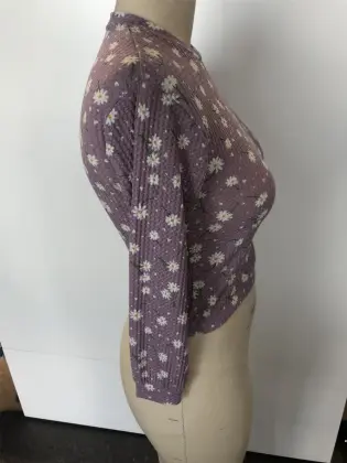 Rowan round neck with small floral long sleeves