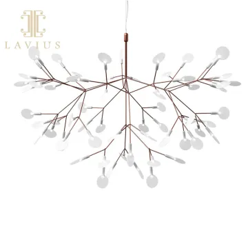 Post Modern White Leaves Led Indoor Wholesale Chandelier