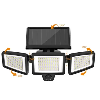 New Waterproof Solar Motion Sensor LED Garden Yard Lamp with High Lumens Rechargeable Battery
