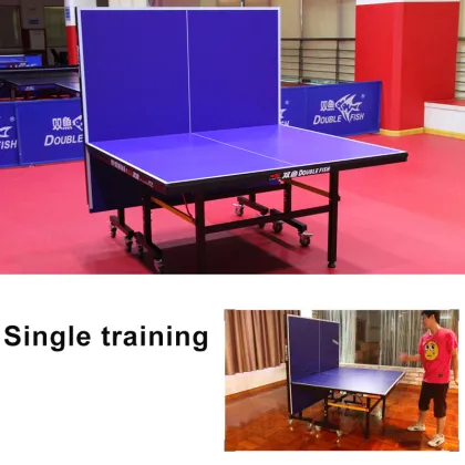 Double Fish Factory MDF Board Foldable Ping pong Tennis Table - Indoor Movable Table Tennis Table with Wheels