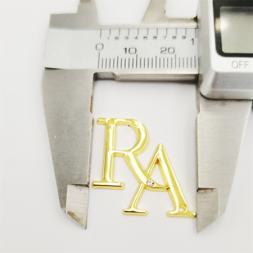 Tags de letra de metal dourado para hijab e roupas