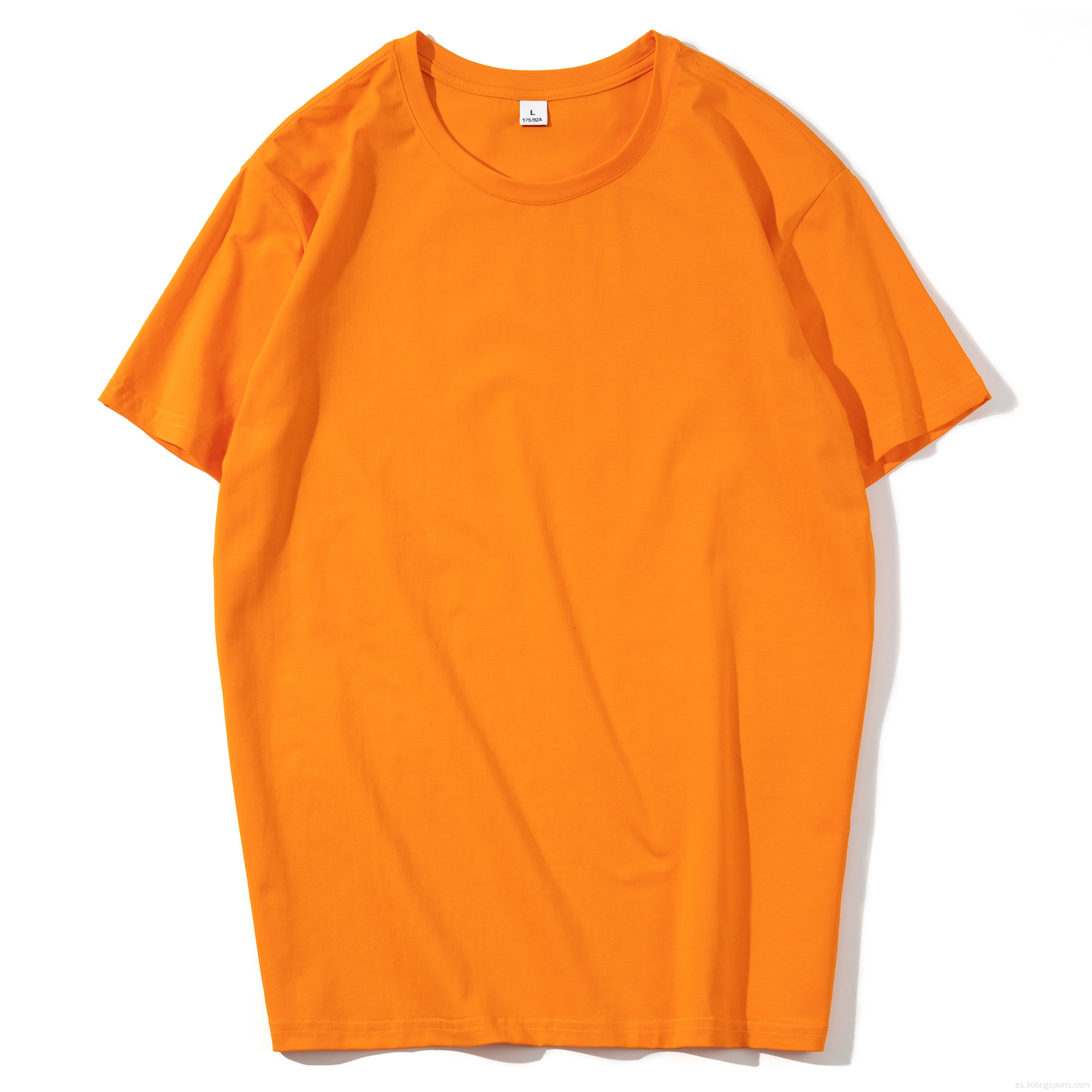 Unisex Plain 100% Camisetas de cuello de cuello de mujer para hombres de algodón de algodón