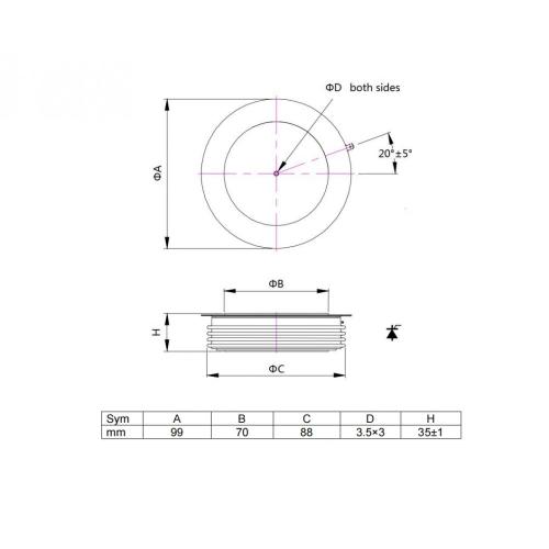 6500V high power thyristor for phase control applications