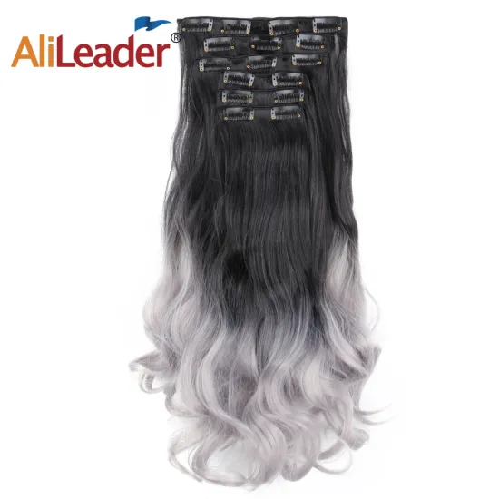 AliLeader 22 Inch 20 Colors Ombre Hair Synthetic Body Wave Hairpiece Hair Extension With 16 Clips