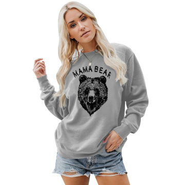 Women's Cute Long Sleeve Top Loose Mama Bear