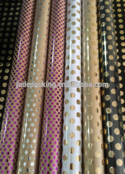 Hotstamping Foiled Dots gift wrapping paper, roll wrap, coated paper