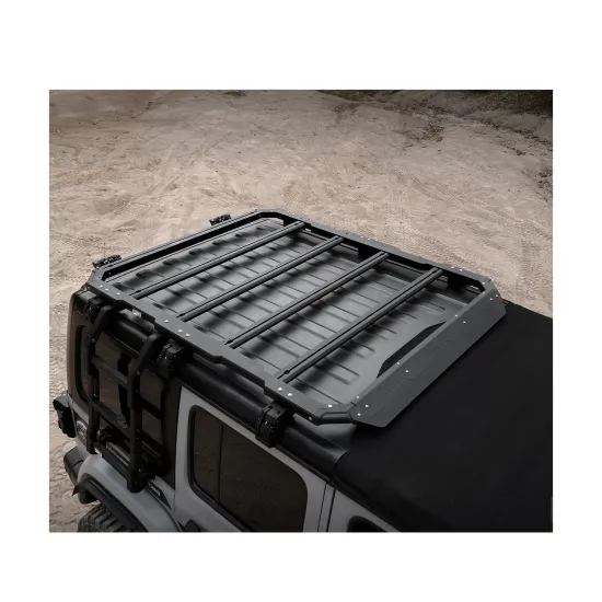 OMU Black Aluminum Roof Carrier for Jeep Wrangler JL 2018 + Roof Rack for Jeep Luggage