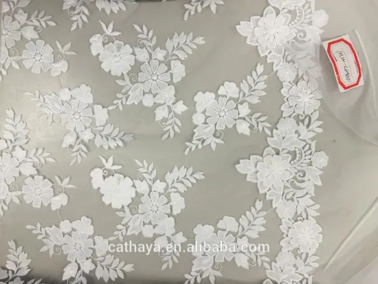 3D lace fabric /embroidery fabrics for bridal dress from china factory