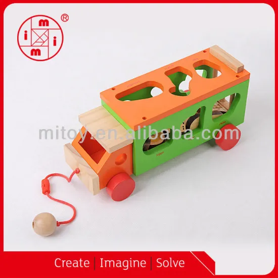 High quality Animal sort design wooden toy truck from ICTI maker