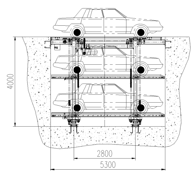 Pit simple lifting stereo garage