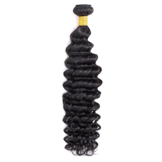 Wholesale Peruvian Human Hair Deep Curly Natural Color 3 Bundle With Closure