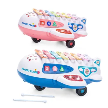 Geometric Shape Matching Knocking Puzzle Toy: Sensory Montessori Electronic Toy Plane for 7-Month-Old Babies