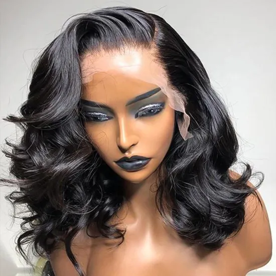 Wholesale Short Wavy Lace Front Human Hair Body Wave Bob Wig 4x4 Lace Closure Body Wave Bob Human Hair Wigs for Black Women