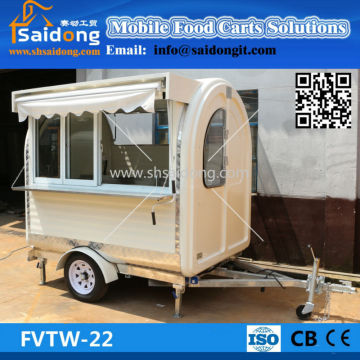 Outdoor Colorful Mobile coffee cart /food truck/food vending trailer with big wheels