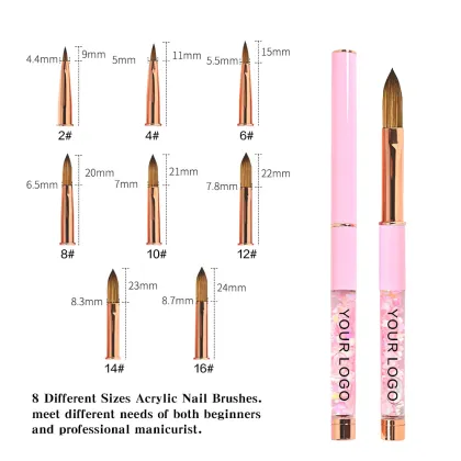 Custom Natural Nail Thick Sable Brush