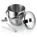 2.8L Polishing Stainless Steel Ice Bucket With Tongs