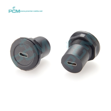 100W USB Type C Female to Female Feed-thru Round Panel Mount Bulkhead Adapter: High-Power Solution for Convenient Connectivity
