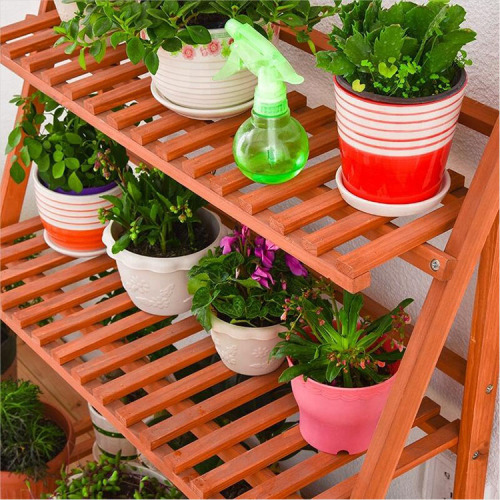 3 Tier Wood Plant Flower Pot Shelves Rack