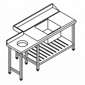 Stainless Steel Garbage Work Table for Commercial Kitchens with Garbage Hole