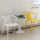 Stackable yellow pp plastic arm dining chair