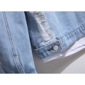 Popular Mens Denim Distressed Jacket Wholesale Custom